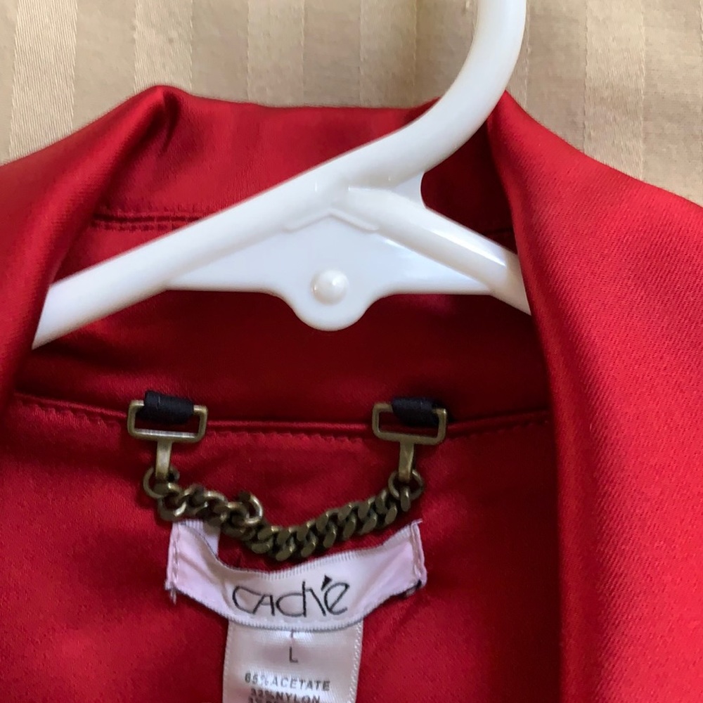 Cache - red satin long jacket